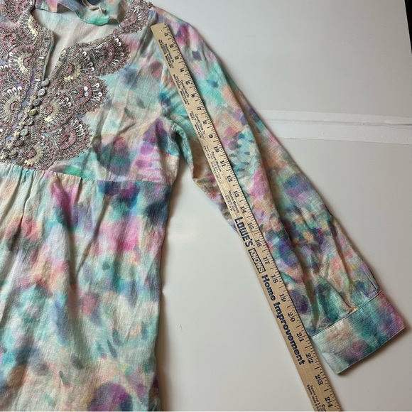 Soft Surroundings Pink and Purple Embellished Blouse - Picture 9 of 10